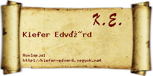 Kiefer Edvárd névjegykártya